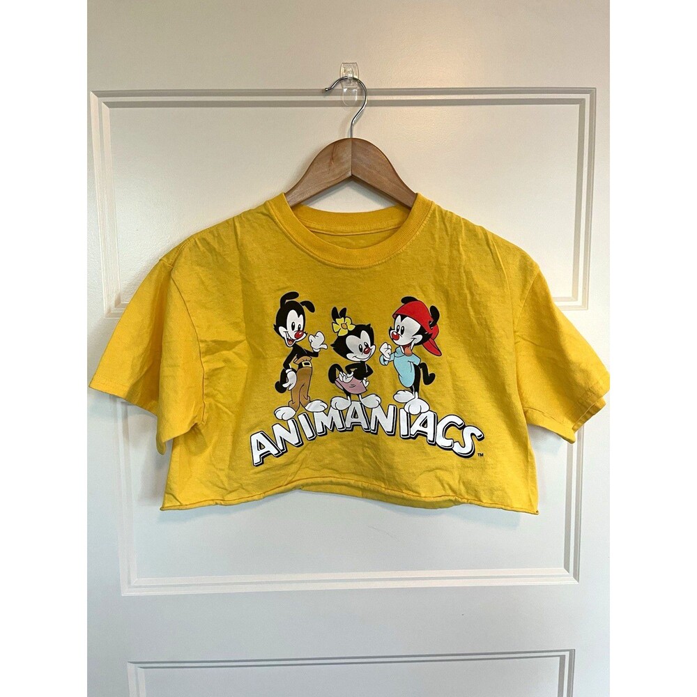 Animaniacs Yellow Cropped Crew Neck Short Sleeve Graphic T-Shirt Women's M